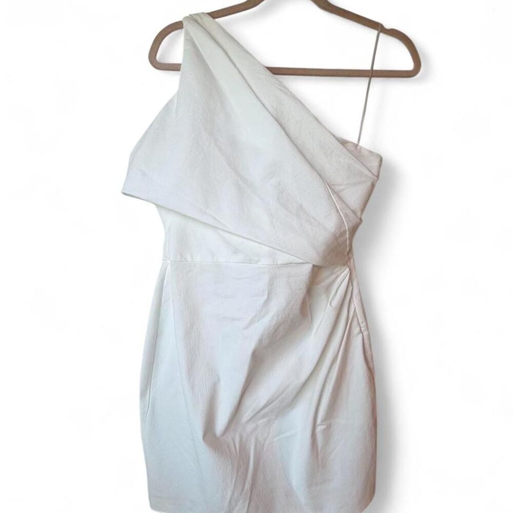 Zara One Shoulder White Mini Dress